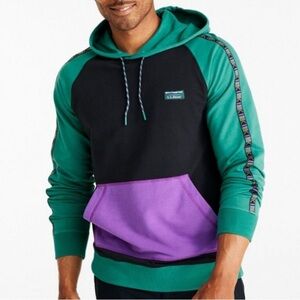 L.L. Bean Men's Green and Purple Hoodie